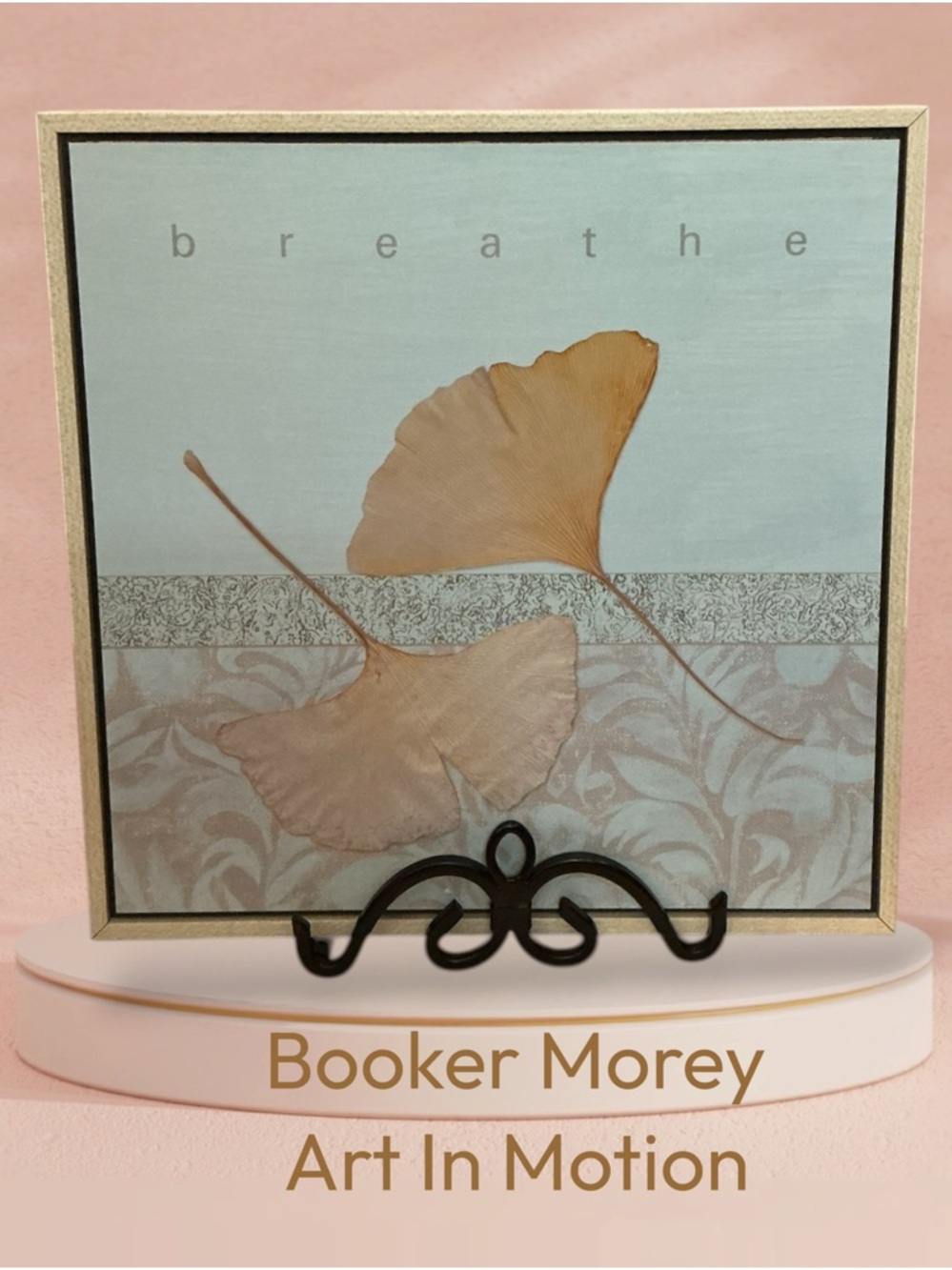 Booker Morey “Art In Motion” Breathe Botanical Wall Art with Ginkgo Leaves